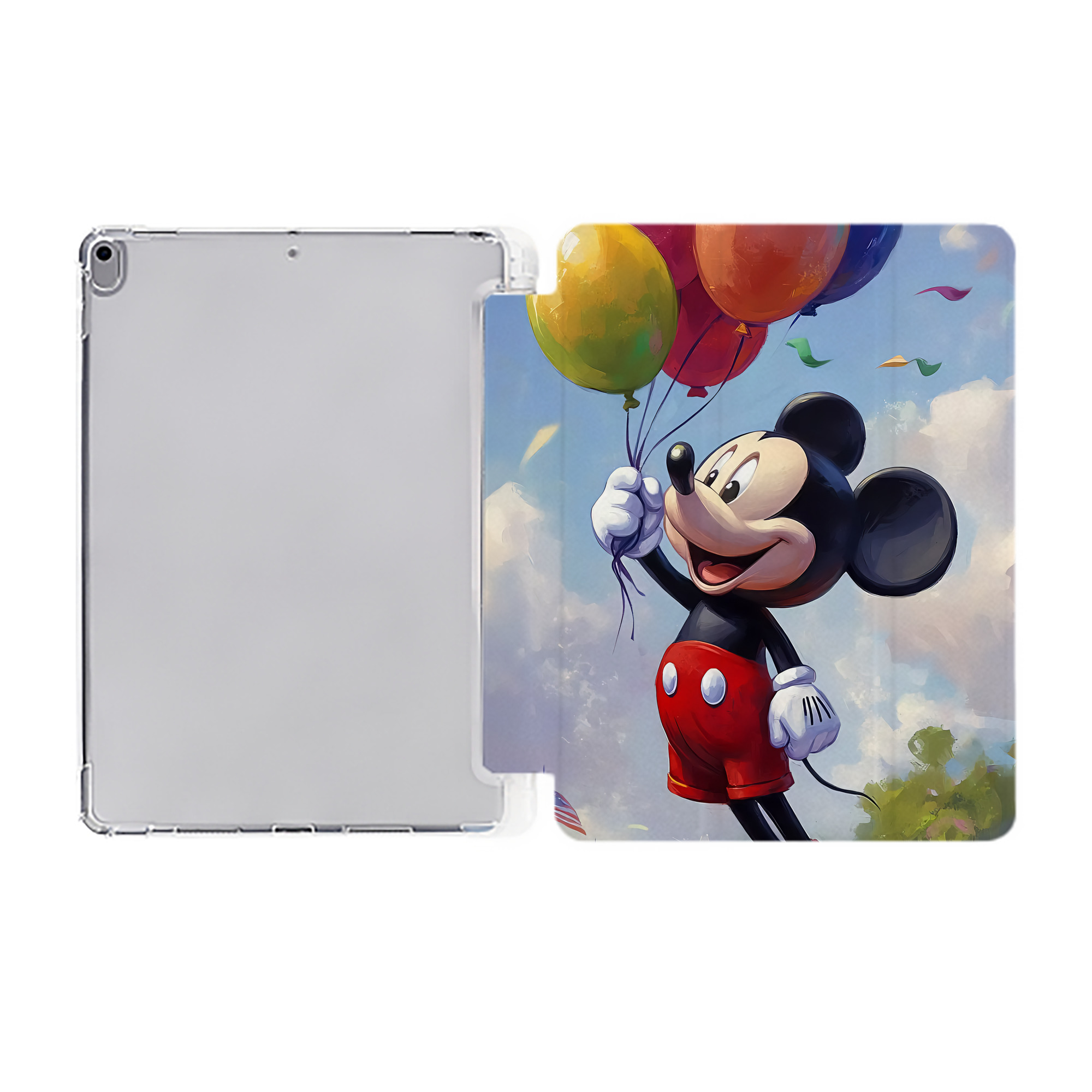 （画像用） ミッキーマウス Mickey Mouse IPad ケース ペン収納付き 三つ折りスタンド PUレザー×シリコン 対応機種9.5/10.5/10.9インチ